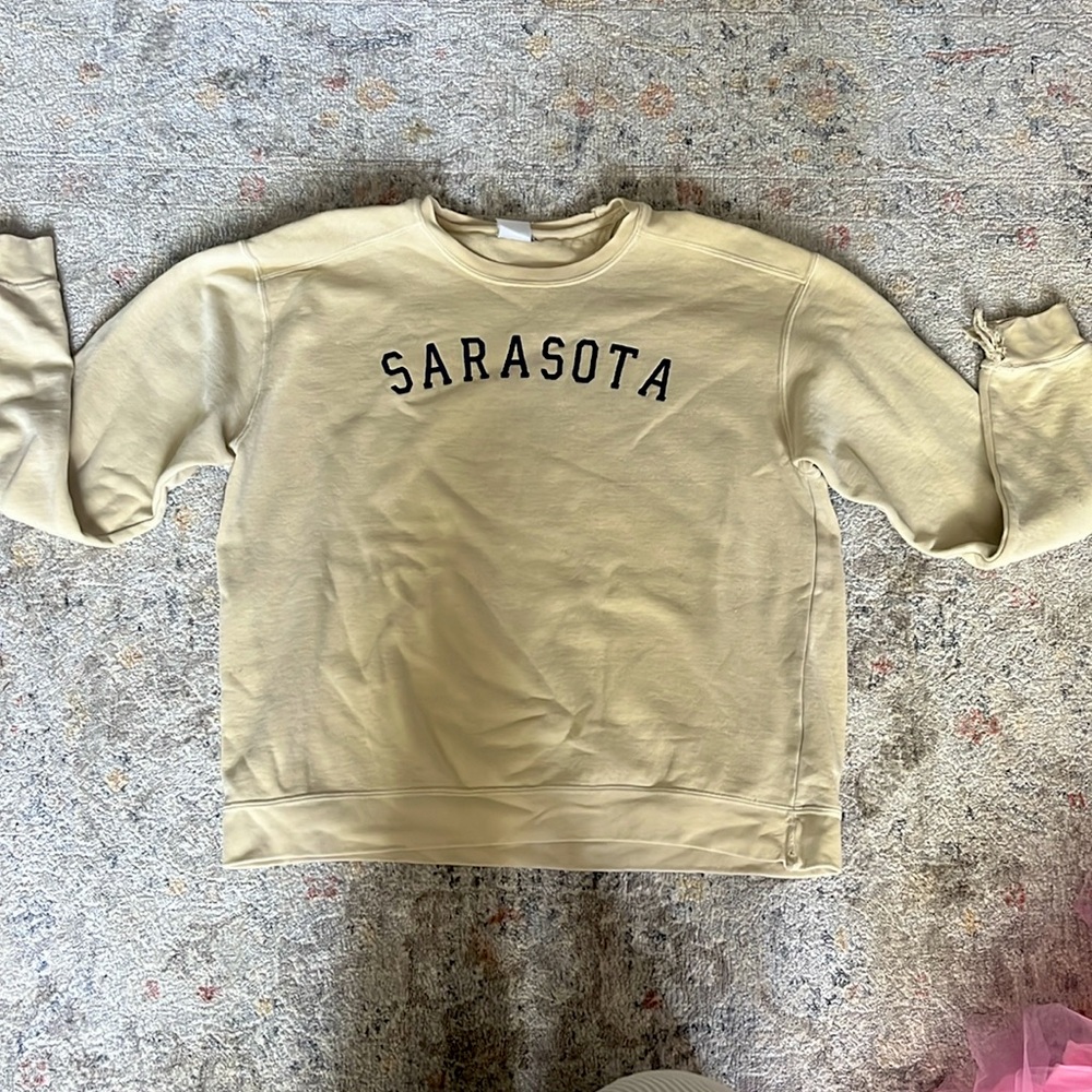 embroidered oversized hoodie, pale yellow.